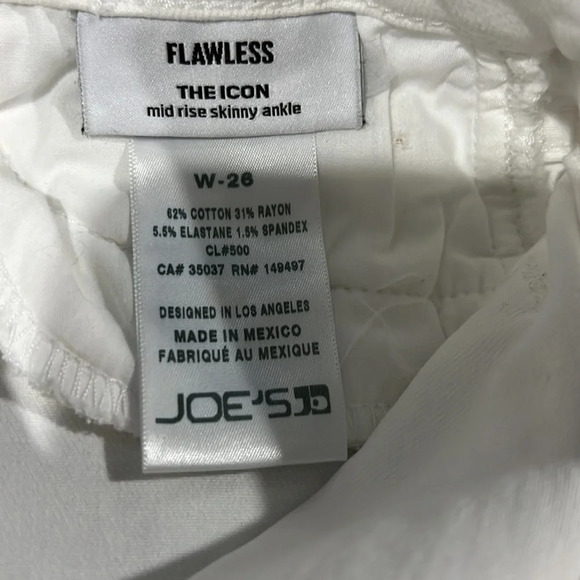 Joe’s Jeans Flawless “The Icon” white and rose gold size 26 - Picture 5 of 9